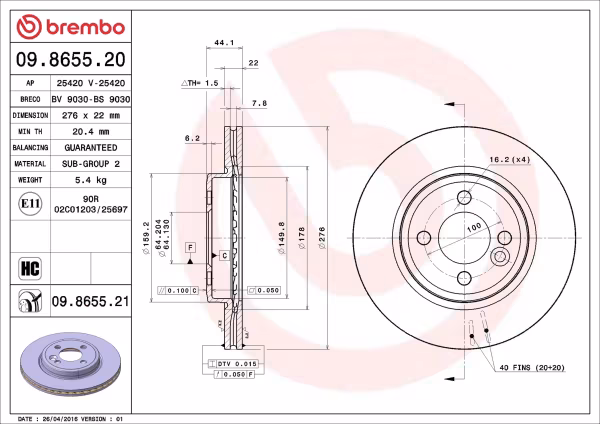 BREMBO Disco freno