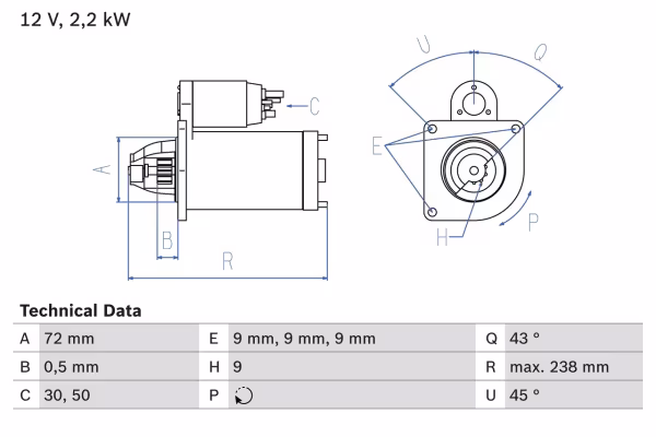 BOSCH Motorino d\'avviamento