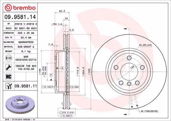 BREMBO Disco freno