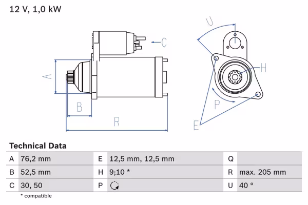 BOSCH Motorino d\'avviamento