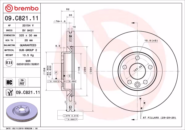 BREMBO Disco freno