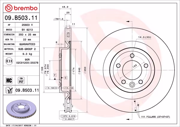 BREMBO Disco freno