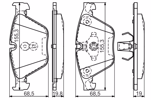 BOSCH Kit pastiglie freno, Freno a disco