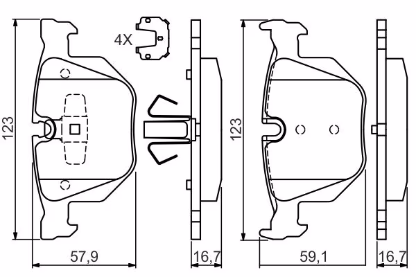 BOSCH Kit pastiglie freno, Freno a disco