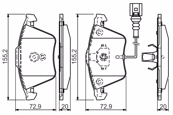 BOSCH Kit pastiglie freno, Freno a disco
