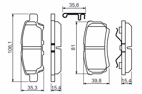 BOSCH Kit pastiglie freno, Freno a disco