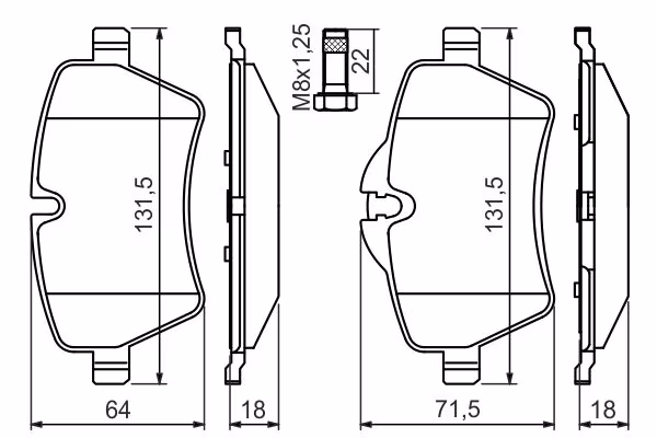 BOSCH Kit pastiglie freno, Freno a disco