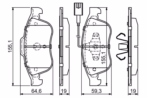 BOSCH Kit pastiglie freno, Freno a disco