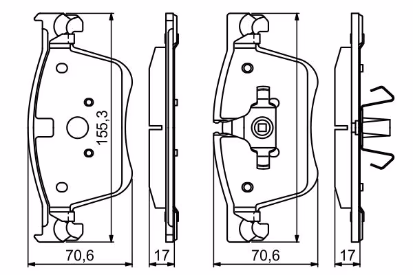 BOSCH Kit pastiglie freno, Freno a disco