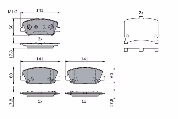 BOSCH Kit pastiglie freno, Freno a disco