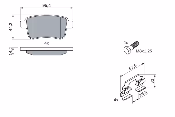 BOSCH Kit pastiglie freno, Freno a disco