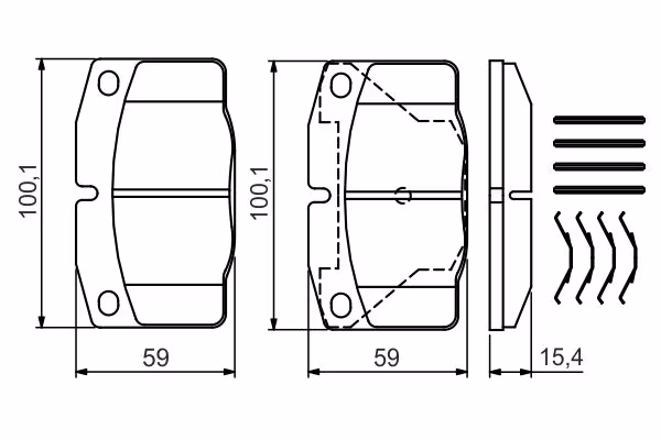 BOSCH Kit pastiglie freno, Freno a disco