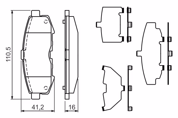 BOSCH Kit pastiglie freno, Freno a disco