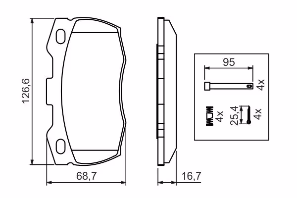 BOSCH Kit pastiglie freno, Freno a disco