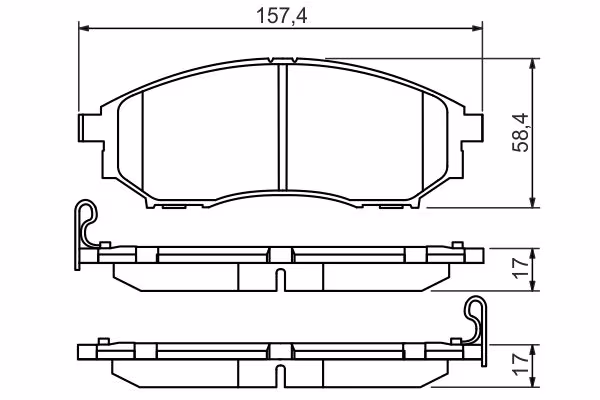 BOSCH Kit pastiglie freno, Freno a disco