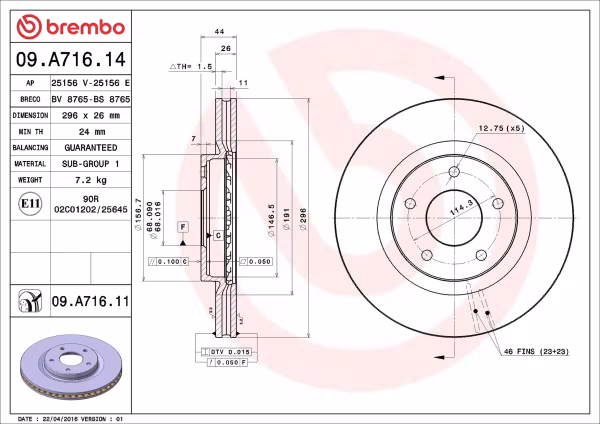 BREMBO Disco freno