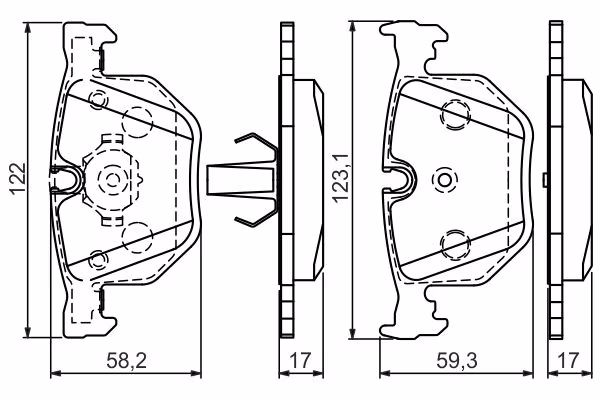 BOSCH Kit pastiglie freno, Freno a disco
