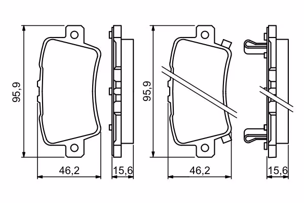 BOSCH Kit pastiglie freno, Freno a disco