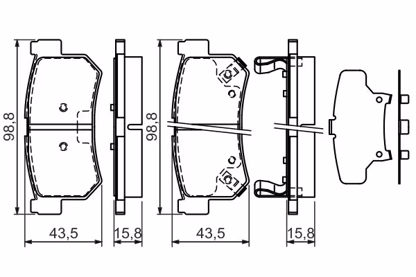 BOSCH Kit pastiglie freno, Freno a disco