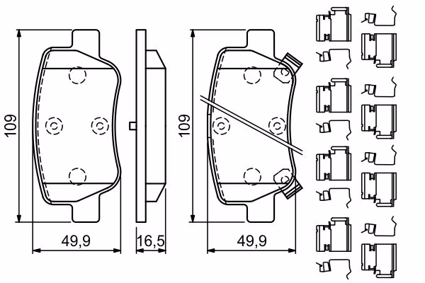 BOSCH Kit pastiglie freno, Freno a disco