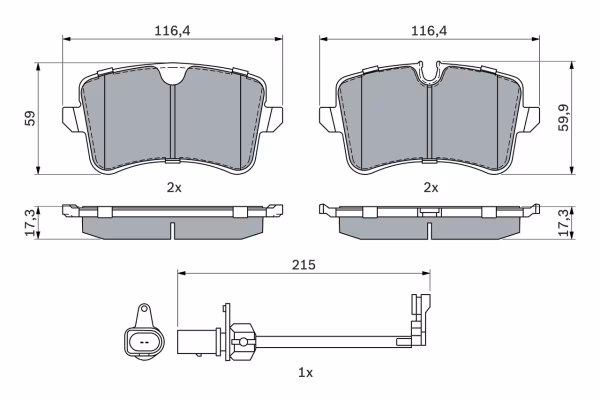 BOSCH Kit pastiglie freno, Freno a disco