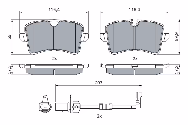 BOSCH Kit pastiglie freno, Freno a disco