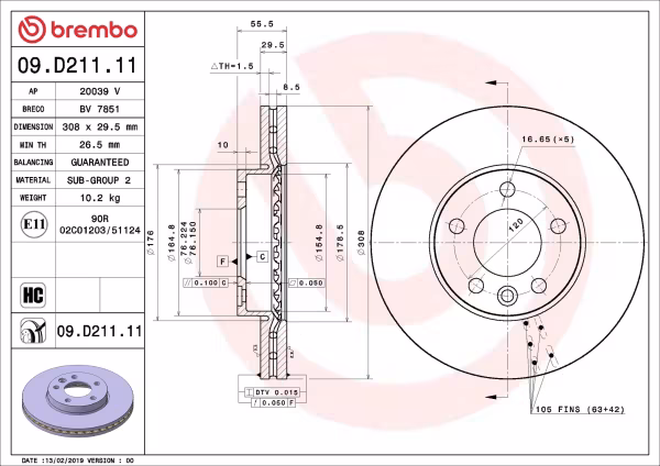 BREMBO Disco freno