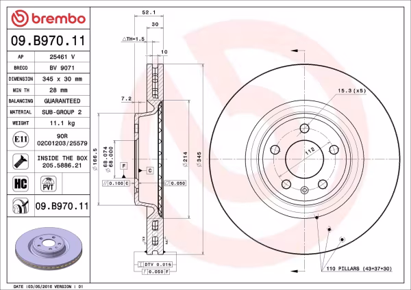 BREMBO Disco freno
