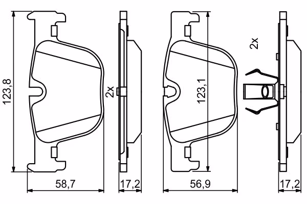 BOSCH Kit pastiglie freno, Freno a disco