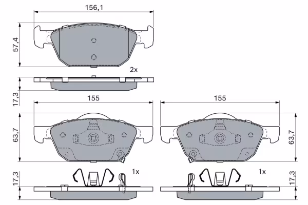 BOSCH Kit pastiglie freno, Freno a disco
