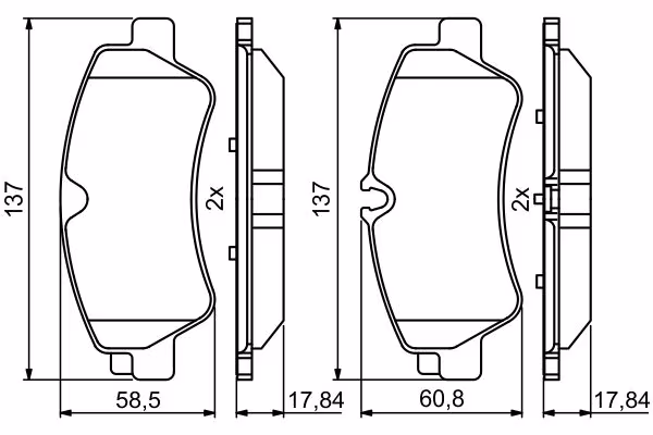 BOSCH Kit pastiglie freno, Freno a disco