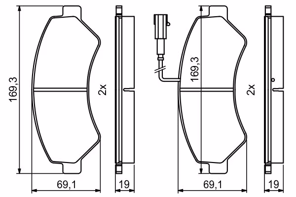 BOSCH Kit pastiglie freno, Freno a disco