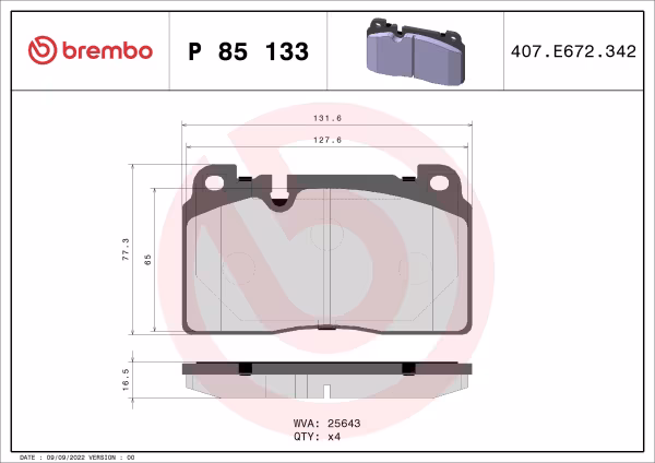 BREMBO Kit pastiglie freno, Freno a disco