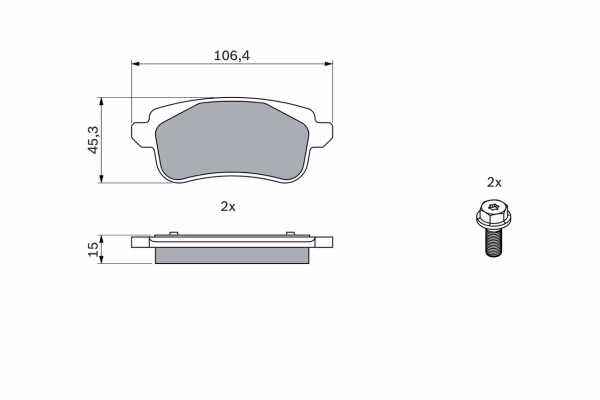BOSCH Kit pastiglie freno, Freno a disco