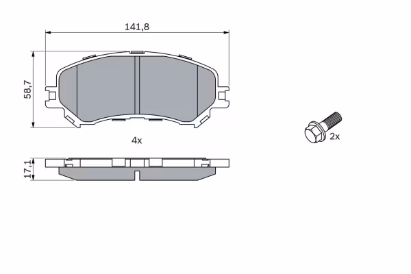 BOSCH Kit pastiglie freno, Freno a disco