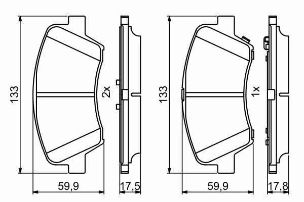 BOSCH Kit pastiglie freno, Freno a disco