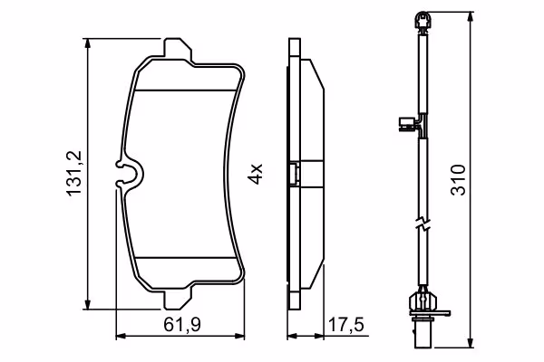 BOSCH Kit pastiglie freno, Freno a disco