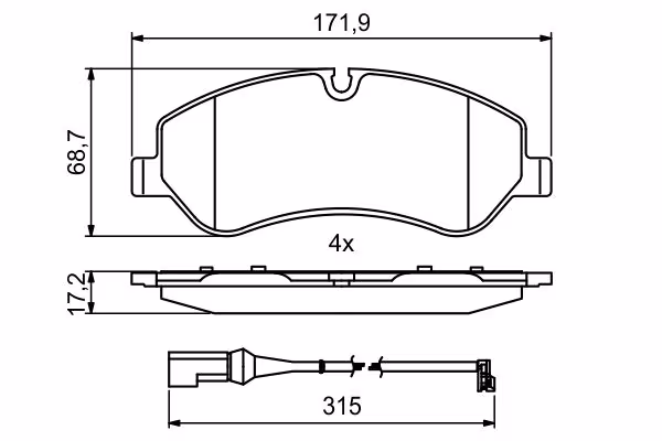 BOSCH Kit pastiglie freno, Freno a disco