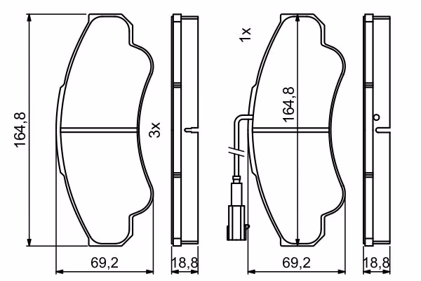 BOSCH Kit pastiglie freno, Freno a disco