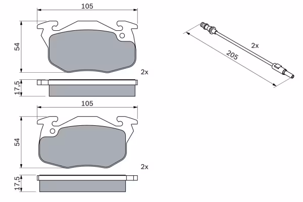 BOSCH Kit pastiglie freno, Freno a disco