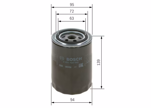 BOSCH Filtro olio