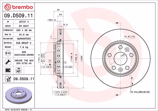 BREMBO Disco freno