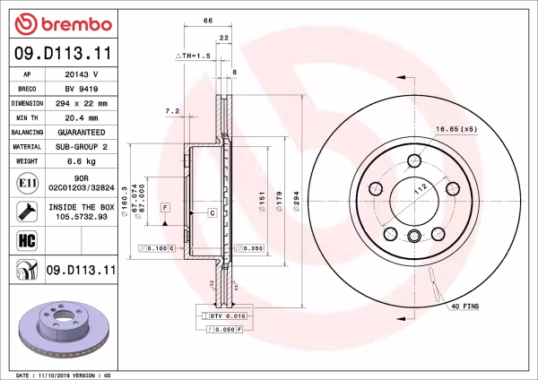 BREMBO Disco freno