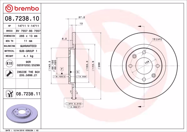BREMBO Disco freno