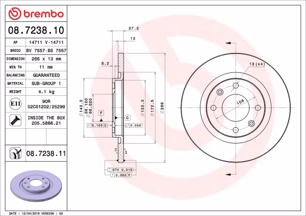 BREMBO Disco freno