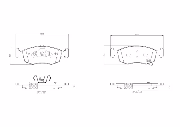 BREMBO Kit pastiglie freno, Freno a disco