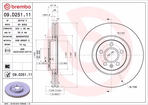 BREMBO Disco freno