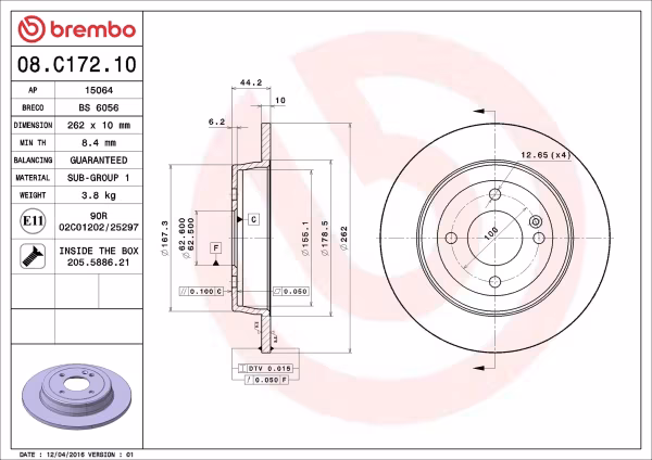 BREMBO Disco freno