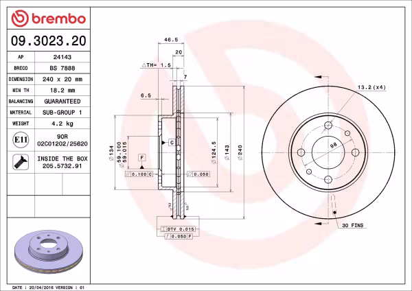 BREMBO Disco freno