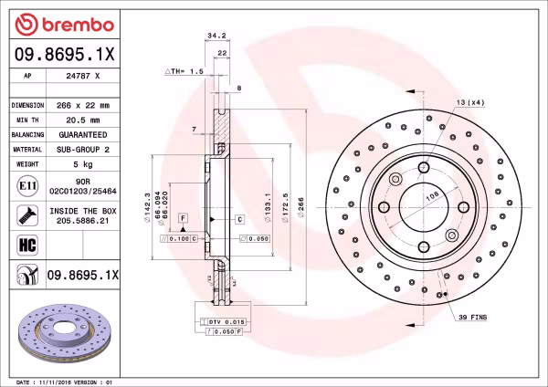 BREMBO Disco freno